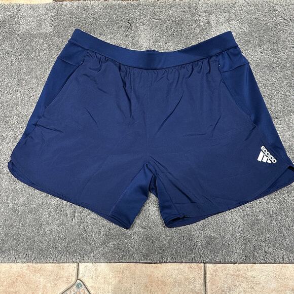 Adidas Mens Dark Blue Training Shorts Size 2XL 7" IC2043 Running Sportswear New - Picture 15 of 16